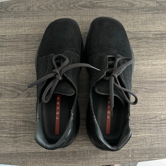 PRADA Suede Vibram Sole Oversized Sneakers Shoes Size 11 - Picture 3 of 7